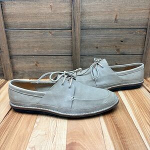 Clarks Grafted Sail Boat Shoe Gray Perforated Leather Men’s Sz 10.5